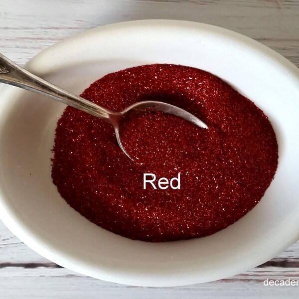 Red German Glass Glitter-1/2 Ounce Fine Silver Glass Glitter for Collage, Artisan, Paper Crafting, Shabby Pretty