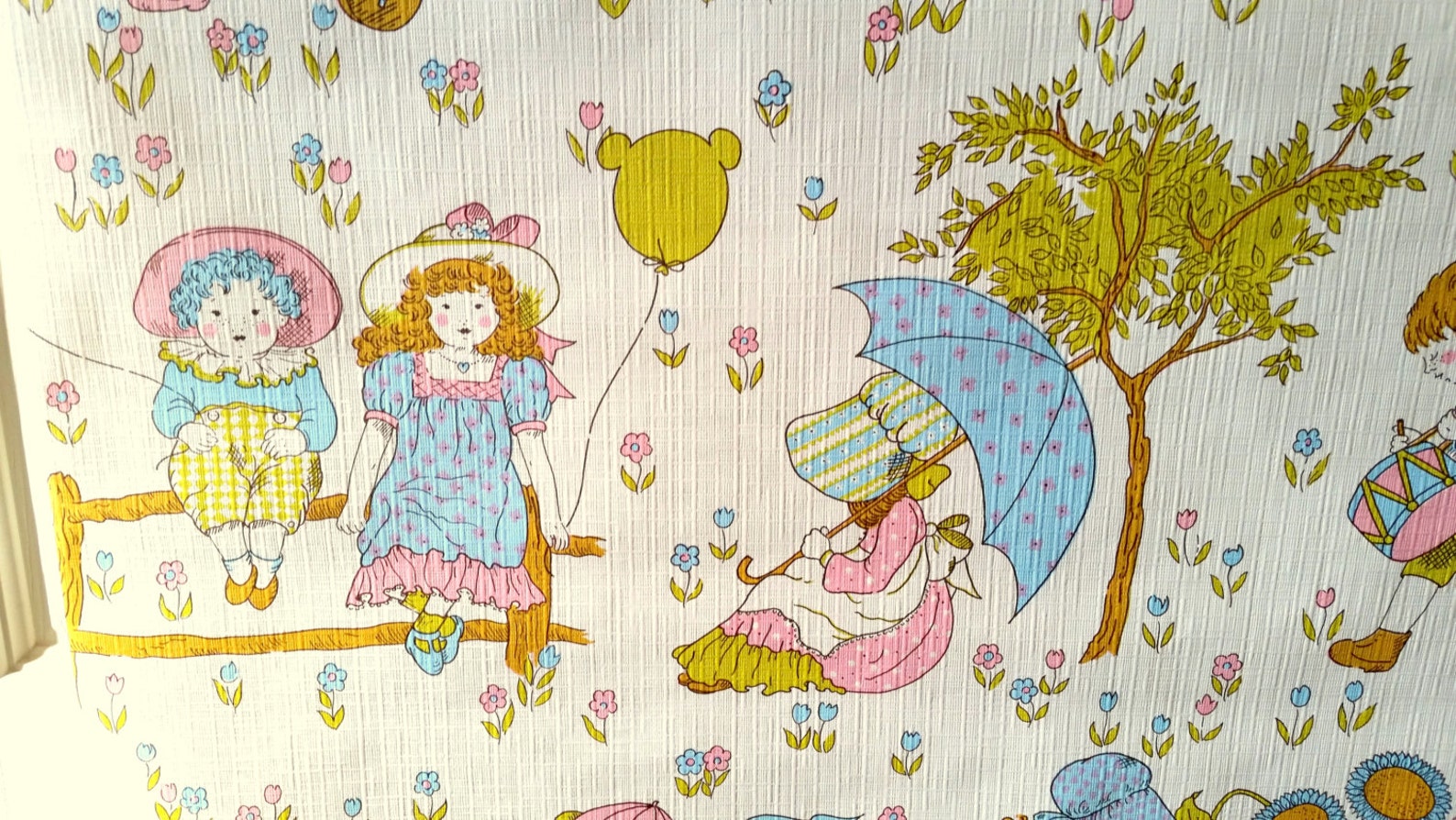 Vintage Childrens Wallpaper Images Packet of Pink Blue Etsy