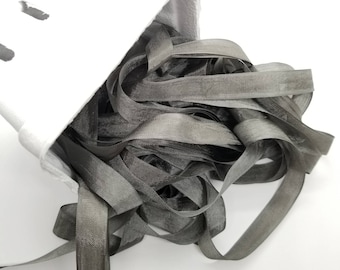 5 yards Smoke Grey Seam Binding. Packaging, Scrapbooking, Shabby Pretty Embellishment