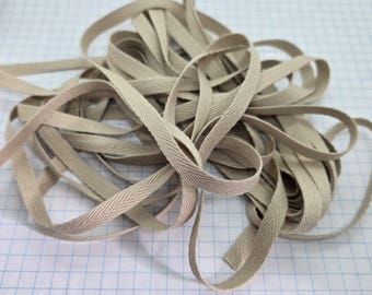 Light Khaki Tan Cotton Twill Tape: 1/4 inch Ribbon 5 yards, Scrapbooking & Packaging