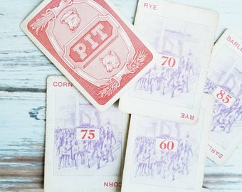 Vintage Pitt Playing Cards: Set of 7 Collage Art Cards