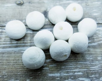 Small Round balls Spun Cotton- 15 MM - Package of 10-Collage supplies