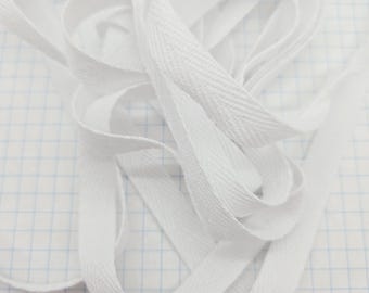 White Cotton Twill Tape, Scrapbooking Supplies, 5 Yards, 1/2 inch wide, Packaging Supplies