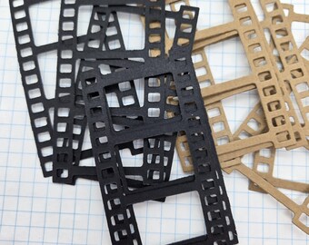 Paper Film Strip Punched Cardstock Set- 10 Pieces- Black, Kraft