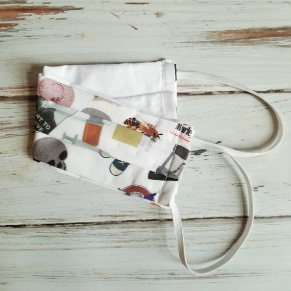 Fabric Face Mask, X Files, Mulder, Scully, Washable, Adult Sized,  Elastic Ears