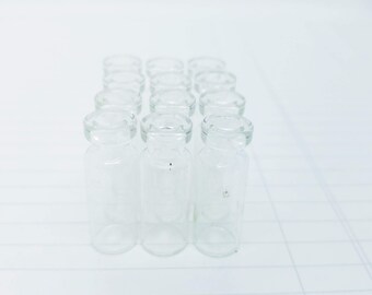 12 Smaller Glass Bottles For Assemblage, Studio Organization, Collections & Storage