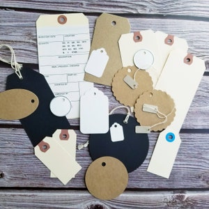 20 Tag Collection- Various Paper Tags- Junk Journal Supplies- Kraft ...