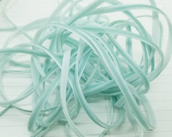 Light Blue 4 mm 1/8 inch Polyester Velvet Ribbon- 2 Yards