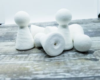 Spun Cotton Peg Dolls- Cone Figure- 47 MM- Ready to paint Set of 6