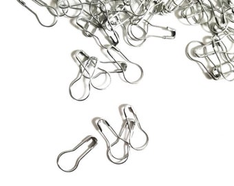 100 Silver Gourd Safety Pins: 20mm Sewing Pins
