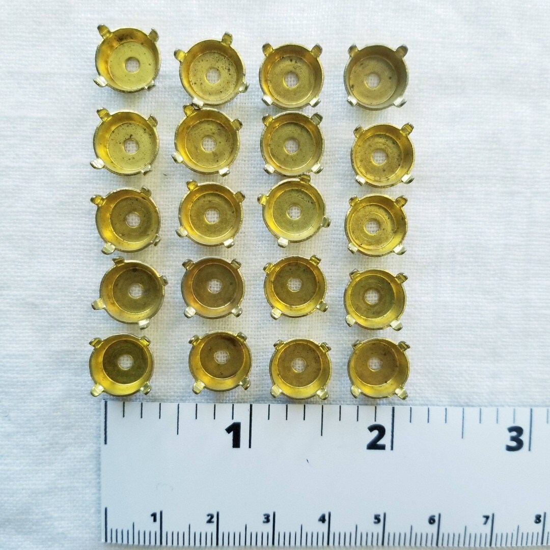 Vintage Brass Jewelry Findings Set of 20 Single Cabochon Setting Etsy