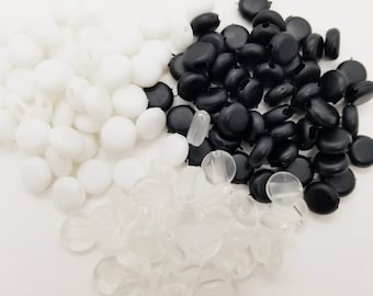 Face Mask Cord Adjusters, Mask Supplies- Package of 100 (50 pairs) black, clear, white