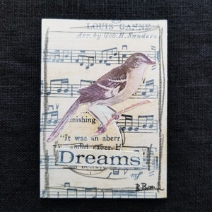 Faune des oiseaux des rêves - Carte d'art modifiée - Cartes à collectionner - Collage original - Mini oeuvre d'art de collage - Carte de collection - Mini oeuvre d'art