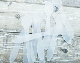 Mini plastic spatula spreader for glue- Set of 12, 3 inches long