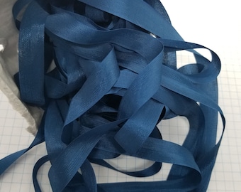 5 yards Deep Teal Blue Seam Binding. Packaging, Scrapbooking, Shabby Pretty Embellishment