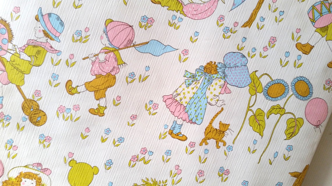 Vintage Childrens Wallpaper Images Packet of Pink Blue Etsy