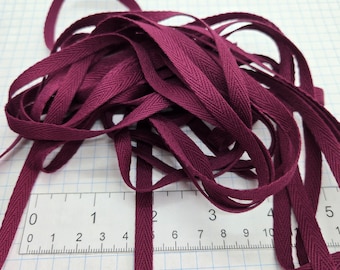 Burgundy cranberry Red Cotton Twill Tape: 1/4 inch Ribbon 5 yards, Scrapbooking & Packaging