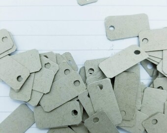 100 Tiny brown Tiny Tags, Paper Ephemera, Scrapbooking Supply
