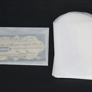 Sac de 50 verres, enveloppe en verre, enveloppe translucide, emballage, intercalaire pour album, 2 3/4" x 3 3/4", enveloppe pour cartes de visite, matériel créatif