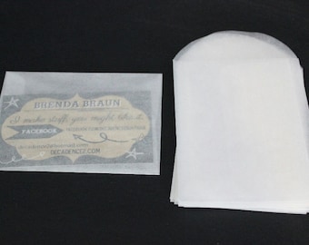 50 Glassine Bags: Translucent Envelopes, Business Card Size (2 3/4" x 3 3/4")