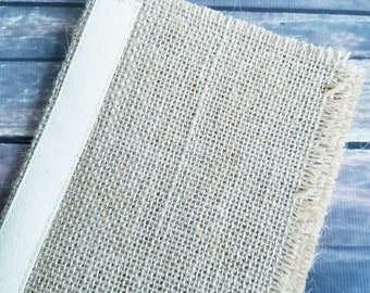 DIY Burlap Junk Journal, Collaged Artwork, Fabric Booklet