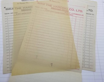 Vintage Harding Co. Wholesale Grocer Receipts: Ephemera Paper Assemblage