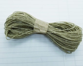 Thin Natural Beige Hemp Twine  - 20 Yards for packaging, artwork, collage, assemblage