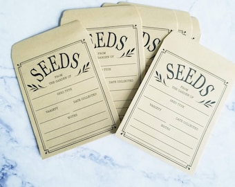 12 Kraft Seed Saving Envelopes for Scrapbooking, Paper Arts, Altered Books