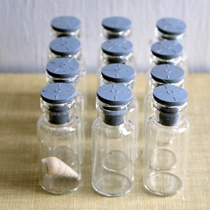 12 Smaller Glass Bottles For Assemblage, Studio Organization, Collections & Storage image 2