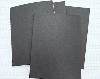Black Plain Small Pocket Notebook- Package of 4, Junk Journals, Scrapbooks, Jot booklet