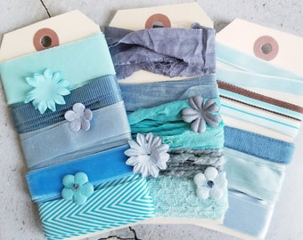 Vintage Blue Ribbons and Trims package