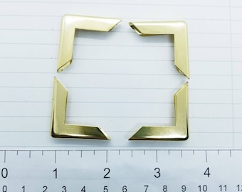 Gold Colored Metal Book Corners- Set of 4