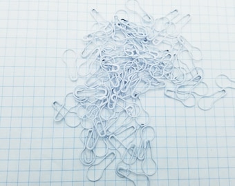 100 White Gourd Safety Pins: 20mm Sewing Pins
