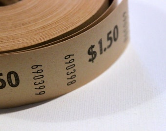 Vintage Beige 1.50 Tickets- package of 50 loose tickets, ephemera, paper collages, assemblage