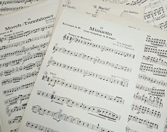 20 Vintage Music Book Pages- vintage assemblage papers
