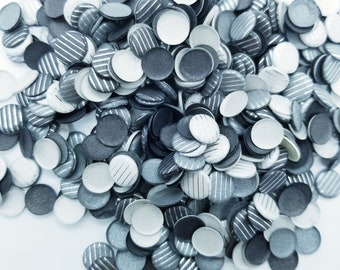 Paper Dots- Black, Grey Silver Stripes Scrapbooking Supply