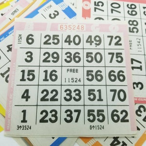 Papiers de bingo- Pack de 40 + Papiers collage, Bingo vintage, Papier mince