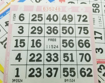 Vintage Bingo Papers: Collage & Decoupage Ephemera (40+)