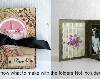 Black Folder Style Photo Frames - Altered Art, Collage, Scrapbooking Junk Journals Pack of 4