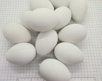 Plastic Hollow Eggs- 12 dye paint collage supply
