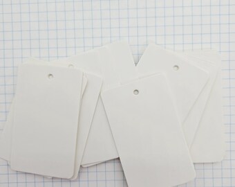 Small White Paper Tags, Junque Journals, Crafting Supplies- Pkg of 40 tags
