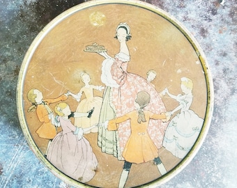Vintage Uneeda Fruitcake Tin: 1920s Round Food Prop
