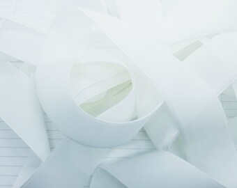 Wide White 1 1/2 inch Polyester Velvet Ribbon- 2 Yards