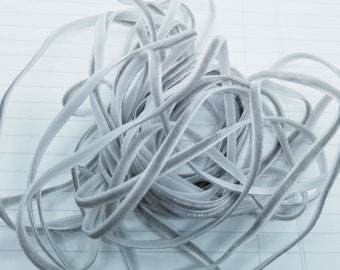 Soft Grey 4 mm 1/8 inch Polyester Velvet Ribbon- 2 Yards