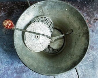 Vintage Metal Food Mill Grinder Sauce Sieve