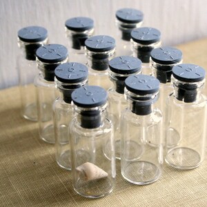 12 Smaller Glass Bottles For Assemblage, Studio Organization, Collections & Storage image 4