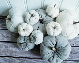 Linen and Cotton Pumpkins, Instant Collection, Cottagecore, Autumn Display, Fall Decor