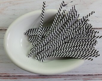 Black Striped Twist Ties- 100 pack, Packaging Trim