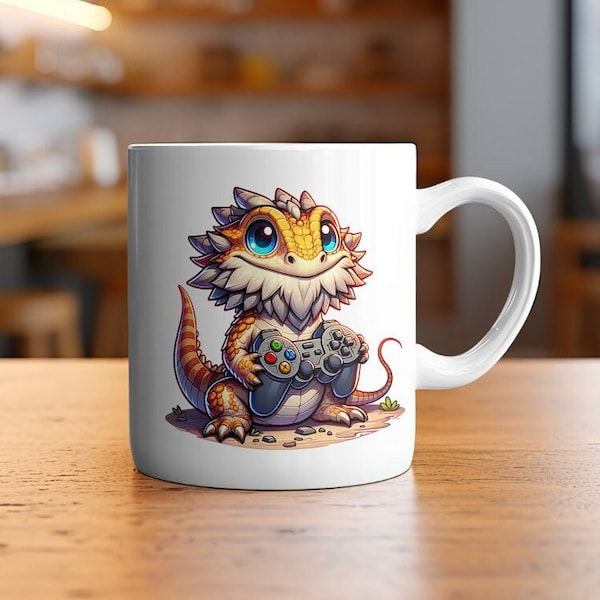 Bearded Dragon Gaming Dad Coffee Mug: best Father's Day, Birthday Gift,  Video Game Lover Cup, Essential Morning Brew Ceramic Mug, 11oz