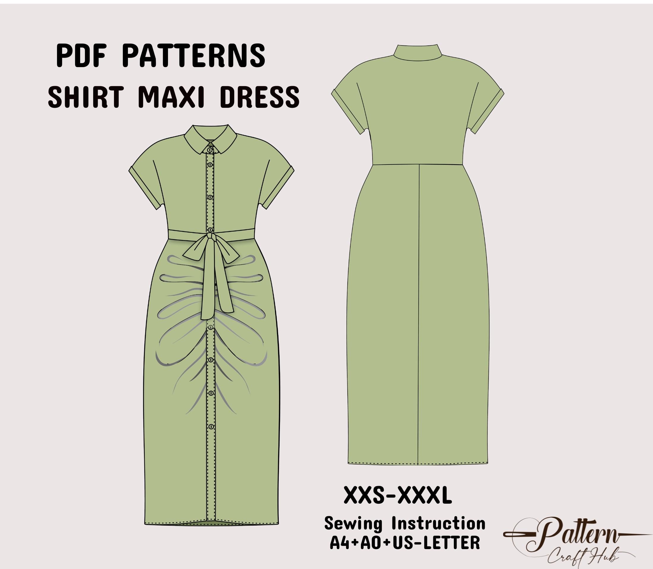 maxi shirt dress sewing pattern The Axel Shirt Dress Free Sewing Pattern